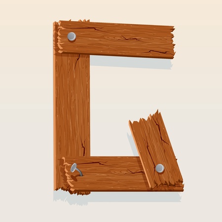 Letter G From vector Wooden Alphabetのイラスト素材