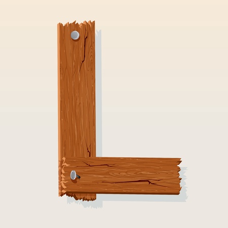 Letter L From vector Wooden Alphabetのイラスト素材