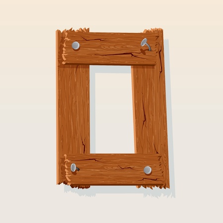 Number 0 from Wooden Grunge Alphabet, isolated vector design elementのイラスト素材