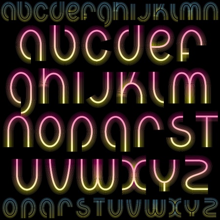 Luxury Font, Neon Letters for your designのイラスト素材