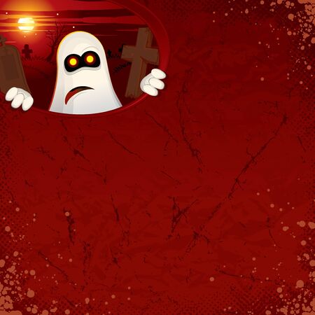 Halloween Background with Cemetery Sceneのイラスト素材