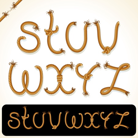 Detailed Rope alphabet for your text or designのイラスト素材