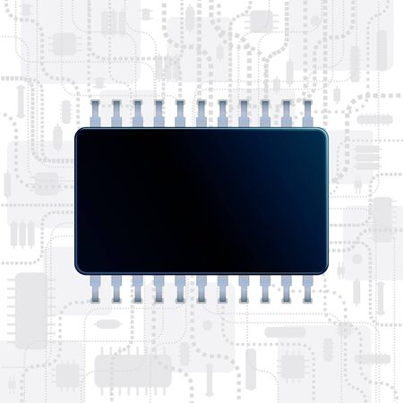 Abstract Technology Background with Computer CPU  Vector Illustration for Your Own Text Messageのイラスト素材