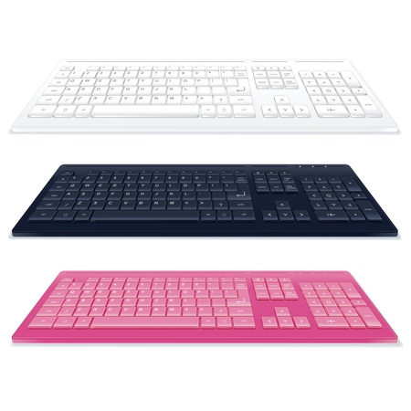 Set of Vector Keyboards Isolated on the White Backgroundのイラスト素材