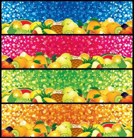 Vector Fruit Banners  Blank Signs ready for your text and designのイラスト素材