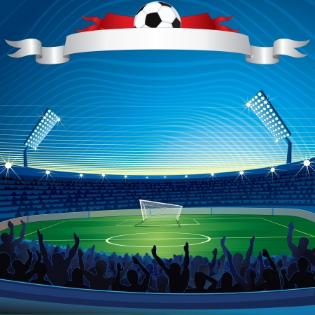 Background with Soccer Stadium. Vector Illustrationのイラスト素材