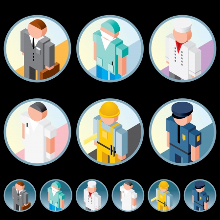 People Occupation Icons  Isometric Vector Imagesのイラスト素材