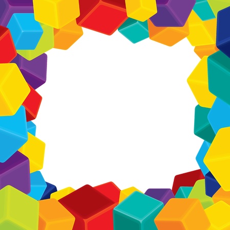 Colorful Border from Cubesのイラスト素材