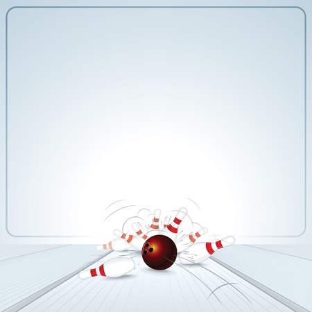Bowling Strike  Ball Crashing into the Skittlesのイラスト素材
