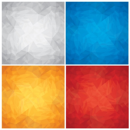 Set of Crumpled, Colored Paper Textures  Vectorのイラスト素材