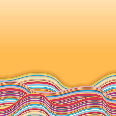 Colorful Stripe Waves  Retro Vector Backgroundのイラスト素材