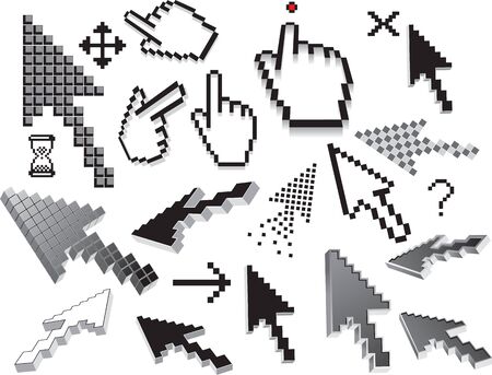 Pixelated Icons and Symbols  setのイラスト素材