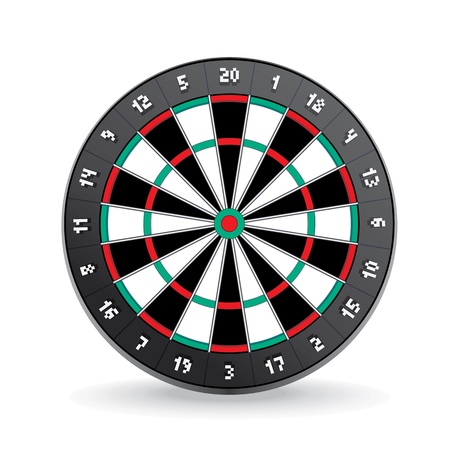 Darts Board Vector Image Isolated on White のイラスト素材