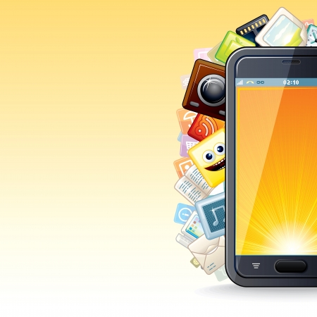 Smart Phone Apps Poster  Vector Illustrationのイラスト素材