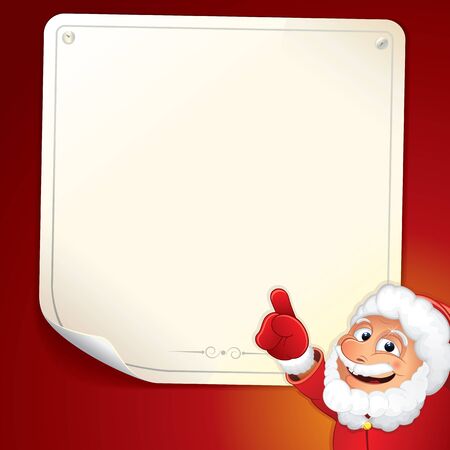 Santa with Blank Listのイラスト素材
