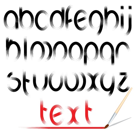 Brush Alphabet  Vector Design Fontのイラスト素材