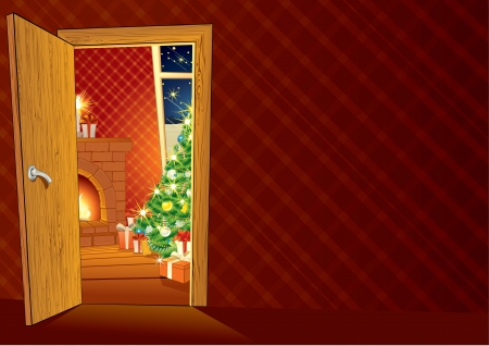 Festive Christmas interiorの写真素材