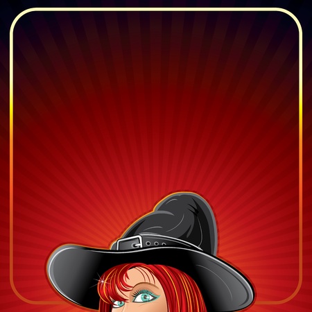 Halloween Background with Witchの写真素材