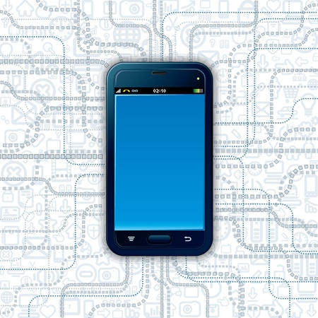 Technology Template with Touch Phoneの写真素材