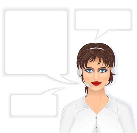 Call Center Woman with Headsetの写真素材