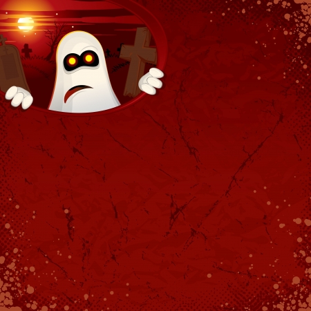 Halloween Background with Ghostの写真素材
