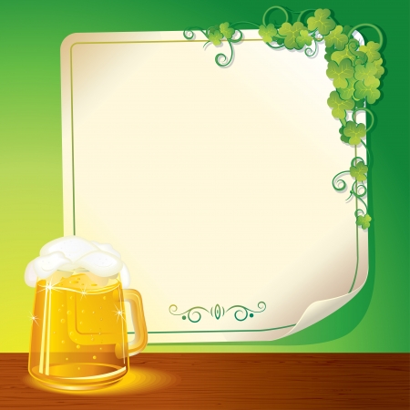 Mug of Beer and Poster  St  Patrick s Day Templateの写真素材