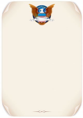 Old Scroll with American Eagle  Backgroundの写真素材