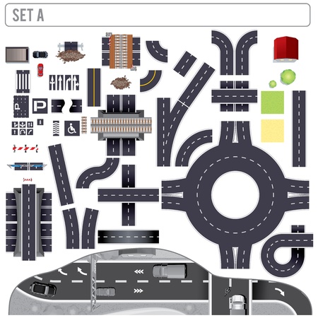 Modern Highway Map Toolkit  Set Aの写真素材