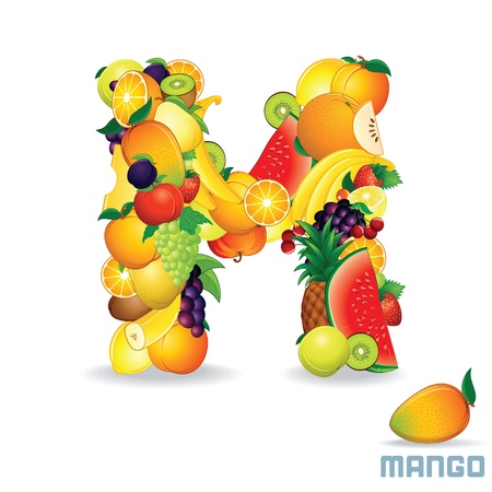 Alphabet From Fruit  Letter Mの写真素材