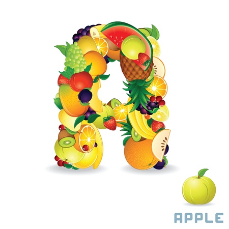 Alphabet From Fruit  Letter Aの写真素材
