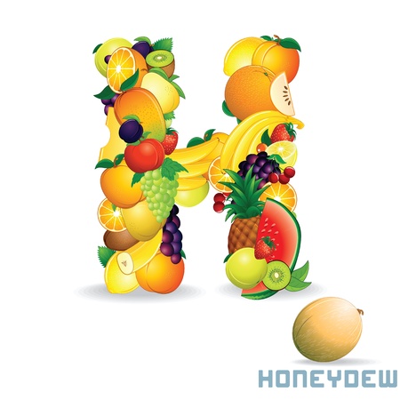 Alphabet From Fruit  Letter Hの写真素材
