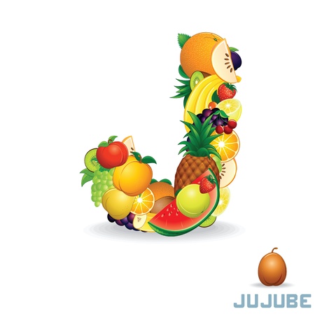 Alphabet From Fruit  Letter Jの写真素材