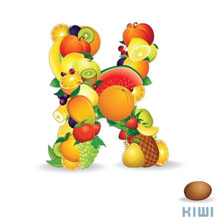 Alphabet From Fruit  Letter Kの写真素材