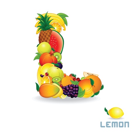 Alphabet From Fruit  Letter Lの写真素材
