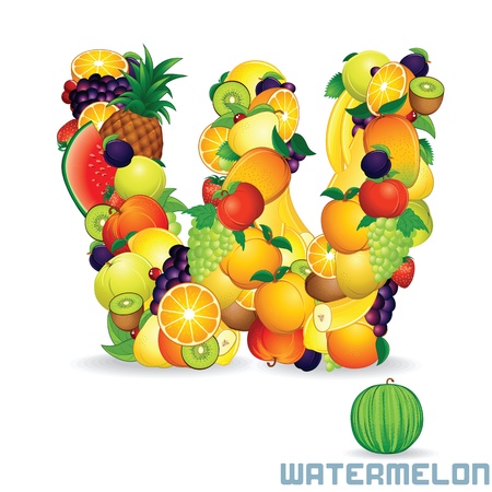 Alphabet From Fruit  Letter Wの写真素材