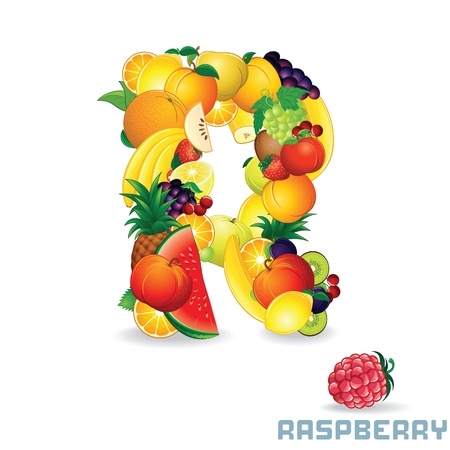 Alphabet From Fruit  Letter Rの写真素材