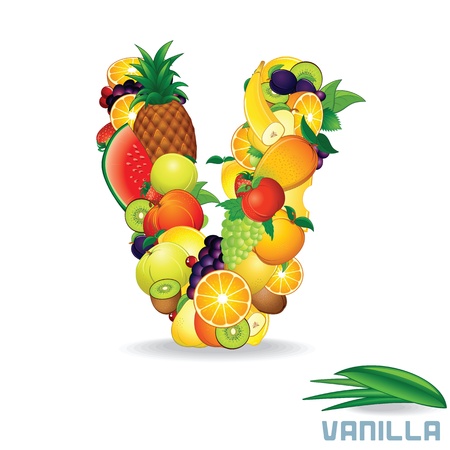 Alphabet From Fruit  Letter Vの写真素材