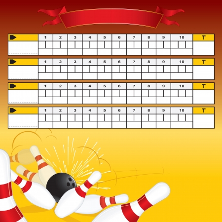 Bowling Scoreboard  Template for Your Textの写真素材