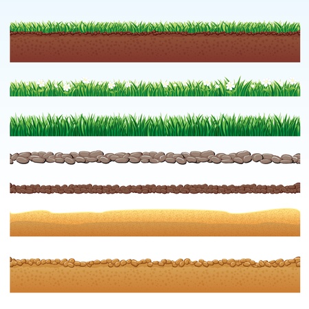 Ground Cutaway, Desert and Grass Elements の写真素材