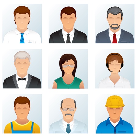 Collection of People Occupations Iconsの写真素材