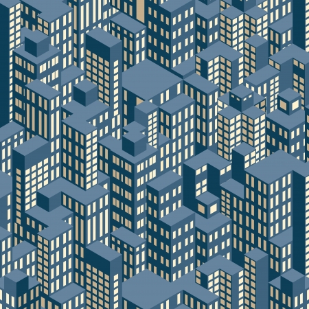Night City  Isometric Pattern Illustrationの写真素材