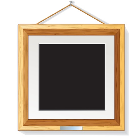 Modern Wooden Photo Frame on the Wall. のイラスト素材