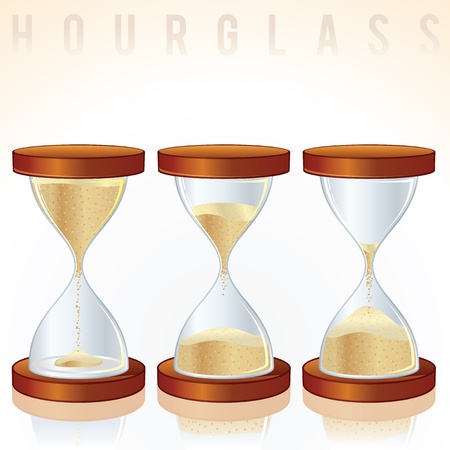 Vintage Hourglass. Three Different States. Vector Graphicsのイラスト素材