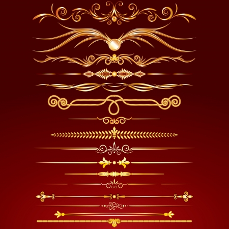 Collection of Golden Rule Lines. Vector Design Elements, Ornaments.のイラスト素材