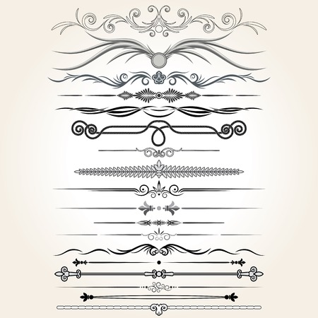 Decorative Rule Lines. Vector Design Elements, Ornaments.のイラスト素材
