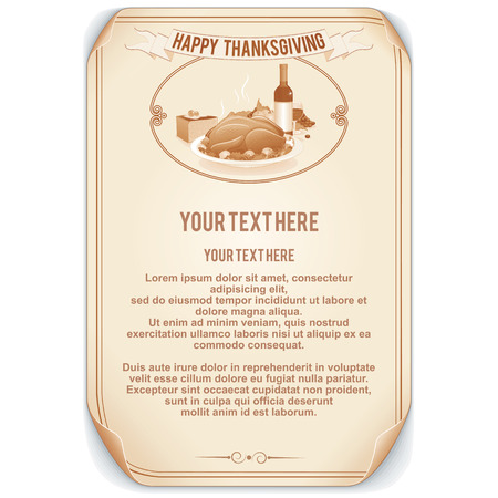 Retro Style Thanksgiving Backgroundのイラスト素材