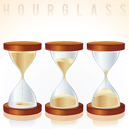 Vintage Hourglass. Three Different States. Vector Graphicsのイラスト素材