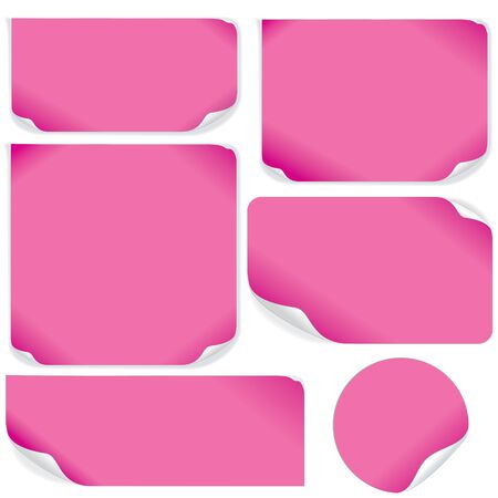 Isolated Pink Paper Sheets. Vector Pack. Ready for Your Text and Design.のイラスト素材