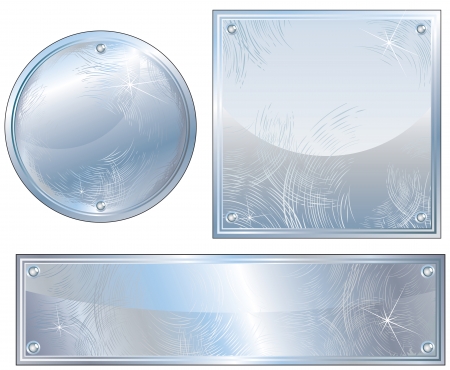 Brushed Stainless Steel signs and sheets, vector illustrationの写真素材