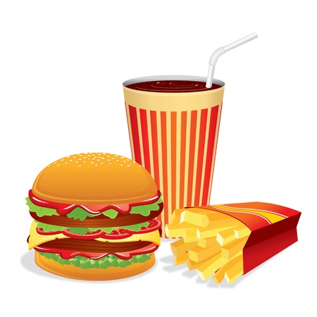 Fast Food Collage. Vector Illustrationの写真素材